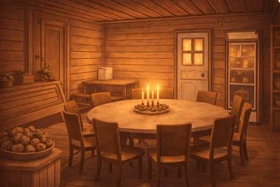 Foto Sangaste Mõisa Ringtalli saunast ja eesruumist